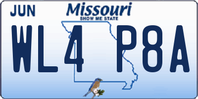MO license plate WL4P8A