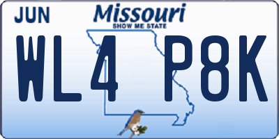 MO license plate WL4P8K
