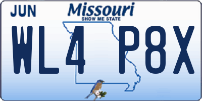 MO license plate WL4P8X