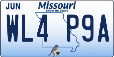 MO license plate WL4P9A