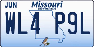 MO license plate WL4P9L