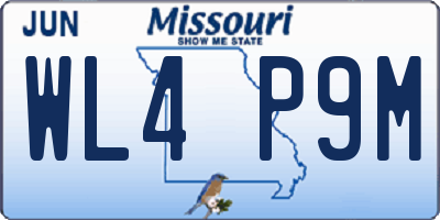 MO license plate WL4P9M