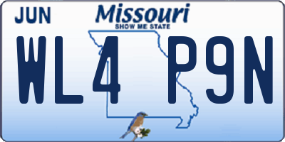MO license plate WL4P9N