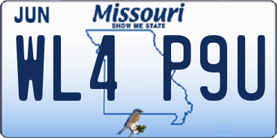 MO license plate WL4P9U