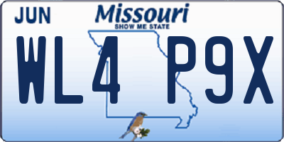 MO license plate WL4P9X