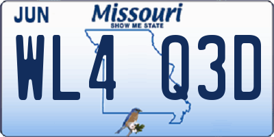 MO license plate WL4Q3D