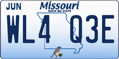 MO license plate WL4Q3E