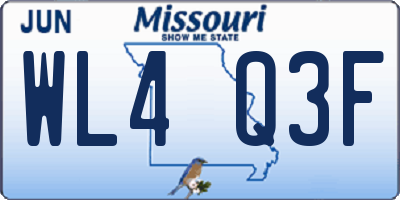 MO license plate WL4Q3F
