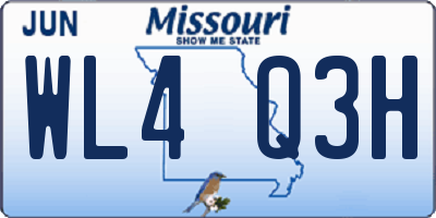 MO license plate WL4Q3H
