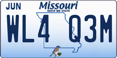 MO license plate WL4Q3M