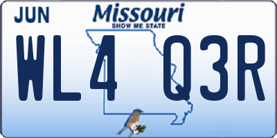 MO license plate WL4Q3R