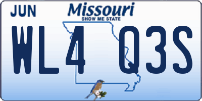 MO license plate WL4Q3S