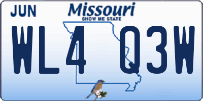 MO license plate WL4Q3W