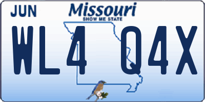 MO license plate WL4Q4X