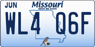 MO license plate WL4Q6F
