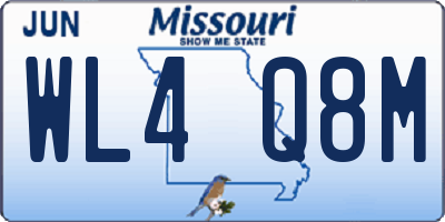 MO license plate WL4Q8M