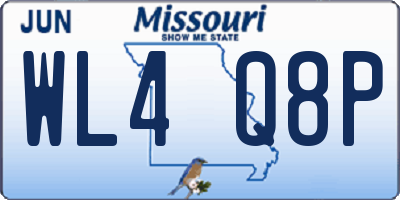 MO license plate WL4Q8P