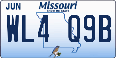 MO license plate WL4Q9B