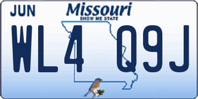 MO license plate WL4Q9J