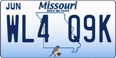 MO license plate WL4Q9K
