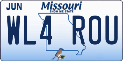 MO license plate WL4R0U