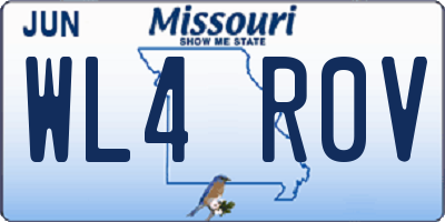 MO license plate WL4R0V