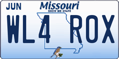 MO license plate WL4R0X