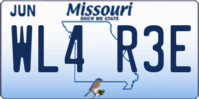 MO license plate WL4R3E