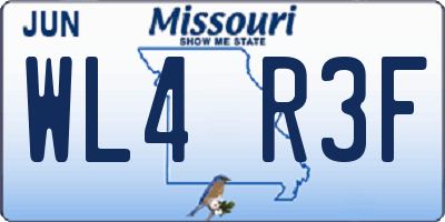 MO license plate WL4R3F