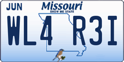 MO license plate WL4R3I