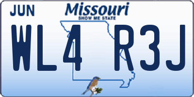 MO license plate WL4R3J