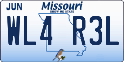 MO license plate WL4R3L