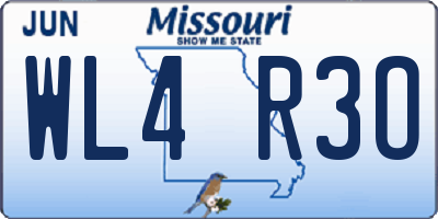 MO license plate WL4R3O