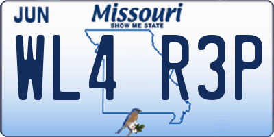MO license plate WL4R3P