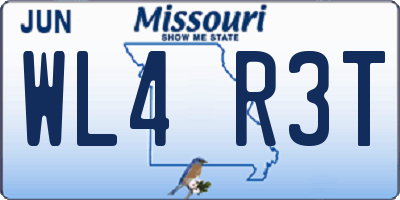 MO license plate WL4R3T