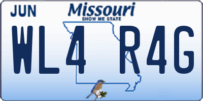 MO license plate WL4R4G