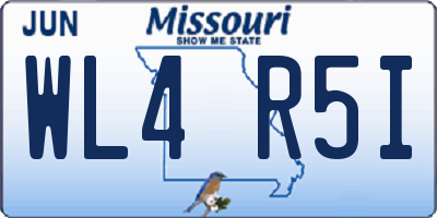 MO license plate WL4R5I