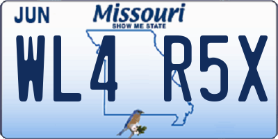 MO license plate WL4R5X