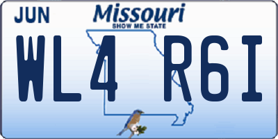 MO license plate WL4R6I