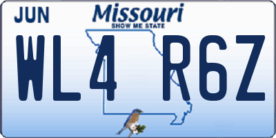 MO license plate WL4R6Z