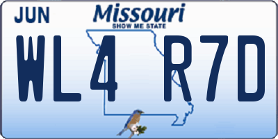 MO license plate WL4R7D
