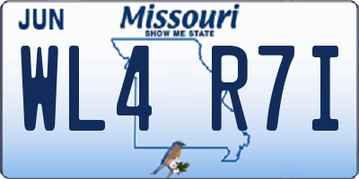 MO license plate WL4R7I