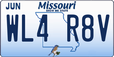 MO license plate WL4R8V