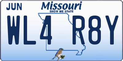 MO license plate WL4R8Y