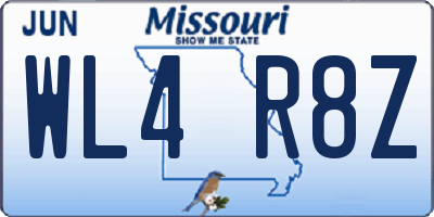 MO license plate WL4R8Z