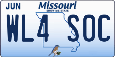 MO license plate WL4S0C