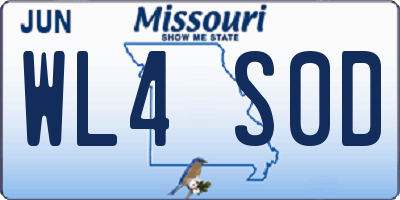 MO license plate WL4S0D