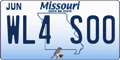 MO license plate WL4S0O
