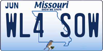 MO license plate WL4S0W