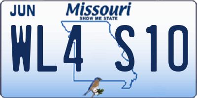 MO license plate WL4S1O